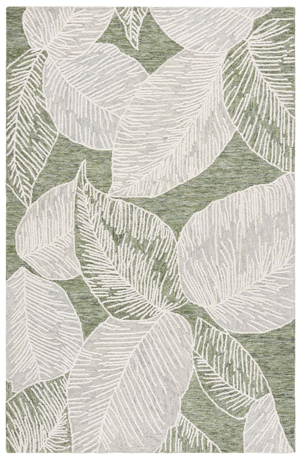 Safavieh Jardin Hand-tufted Runner Rug - Luxurious Floral Design In Warm Taupe For Elegant Home Décor Green ,Ivory 80% Wool,20% Cotton Jar375y-5