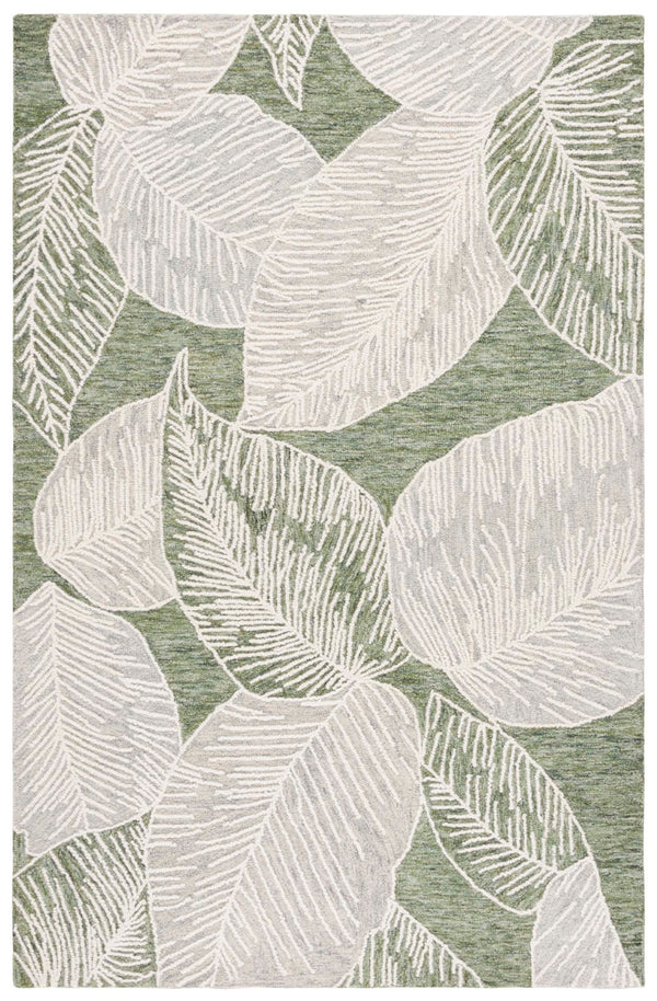 Safavieh Jardin Hand-tufted Area Rug In Elegant Taupe With Floral Design For A Cozy Living Space Decor Green ,Ivory 80% Wool,20% Cotton Jar375y-6