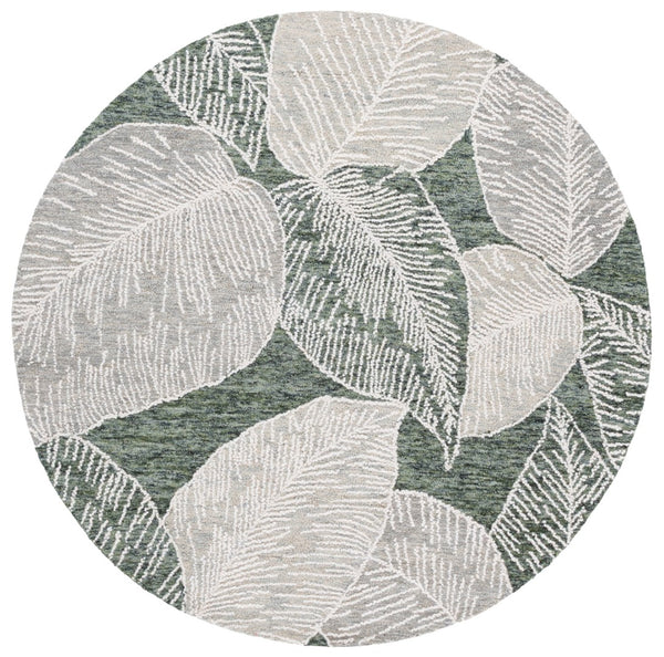 Safavieh Jardin Hand-tufted Area Rug In Elegant Taupe With Floral Design For A Cozy Living Space Decor Green ,Ivory 80% Wool,20% Cotton Jar375y-6