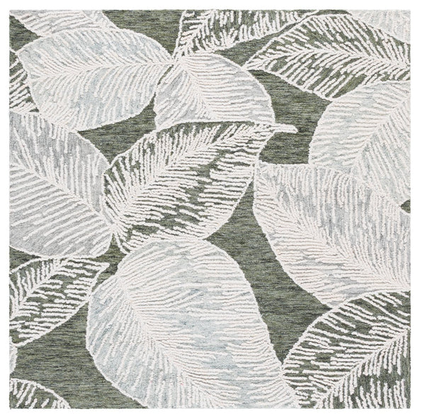 Safavieh Jardin Hand-tufted Runner Rug - Luxurious Floral Design In Warm Taupe For Elegant Home Décor Green ,Ivory 80% Wool,20% Cotton Jar375y-6sq