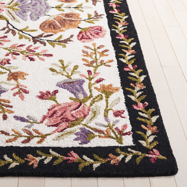 Safavieh Jardin Stunning Hand-tufted Area Rug - Elegant Floral Design For Cozy Living Spaces And Decor Ivory ,Black 85% Wool,15% Cotton Jar376a-8