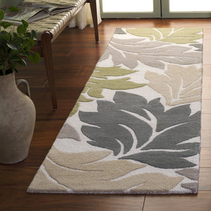 Safavieh Jardin Handtufted Runner Area Rug - Luxurious Wool & Cotton Blend For Elegant Home Décor Ivory ,Grey 80% Wool & 20% Cotton Jar402a-28