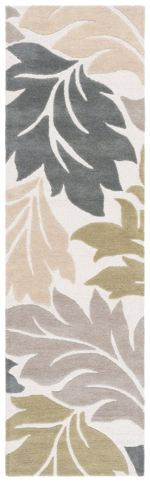 Safavieh Jardin Handtufted Runner Area Rug - Luxurious Wool & Cotton Blend For Elegant Home Décor Ivory ,Grey 80% Wool & 20% Cotton Jar402a-28