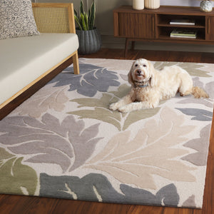 Safavieh Jardin Handtufted Runner Area Rug - Luxurious Wool & Cotton Blend For Elegant Home Décor Ivory ,Grey 80% Wool & 20% Cotton Jar402a-5