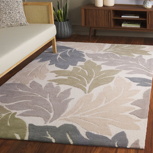 Safavieh Jardin Handtufted Runner Area Rug - Luxurious Wool & Cotton Blend For Elegant Home Décor Ivory ,Grey 80% Wool & 20% Cotton Jar402a-5