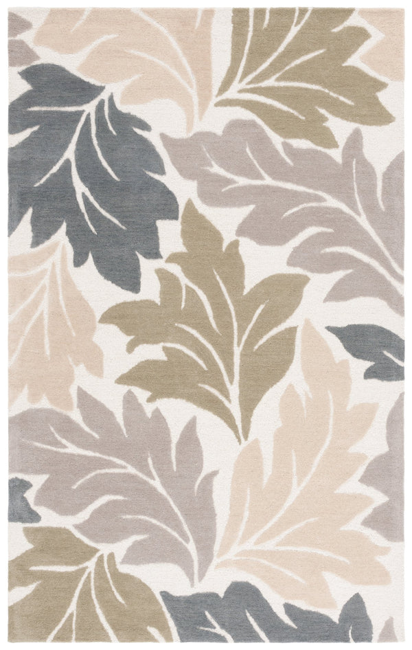 Safavieh Jardin Handtufted Runner Area Rug - Luxurious Wool & Cotton Blend For Elegant Home Décor Ivory ,Grey 80% Wool & 20% Cotton Jar402a-5