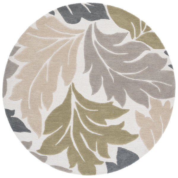 Safavieh Jardin Handtufted Runner Area Rug - Luxurious Wool & Cotton Blend For Elegant Home Décor Ivory ,Grey 80% Wool & 20% Cotton Jar402a-6r