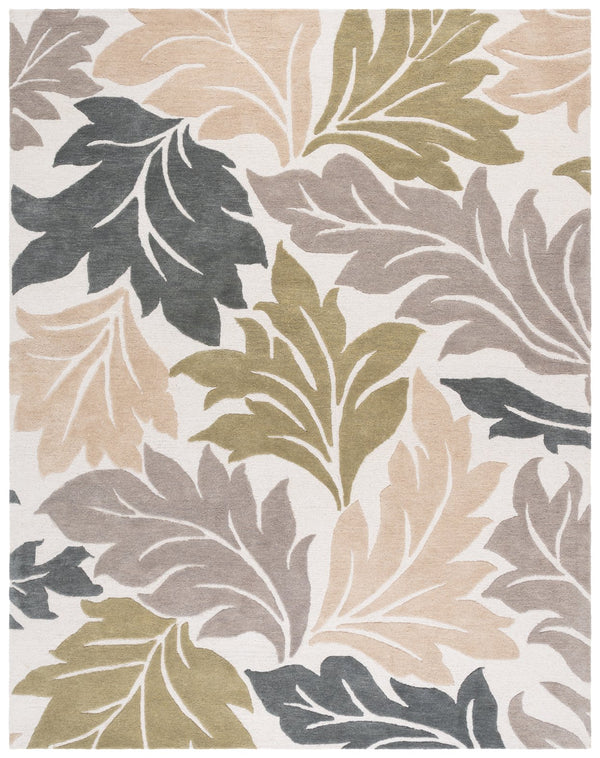 Safavieh Jardin Handtufted Runner Area Rug - Luxurious Wool & Cotton Blend For Elegant Home Décor Ivory ,Grey 80% Wool & 20% Cotton Jar402a-8