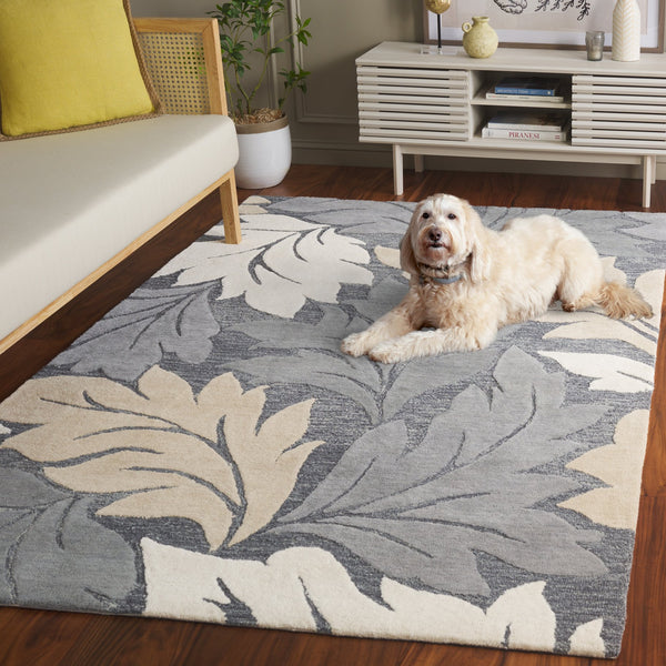 Safavieh Jardin Handtufted Runner Area Rug - Luxurious Wool & Cotton Blend For Elegant Home Décor Grey ,Beige 80% Wool & 20% Cotton Jar402f-5