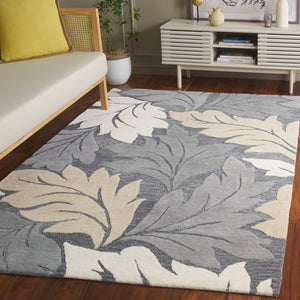 Safavieh Jardin Handtufted Runner Area Rug - Luxurious Wool & Cotton Blend For Elegant Home Décor Grey ,Beige 80% Wool & 20% Cotton Jar402f-5