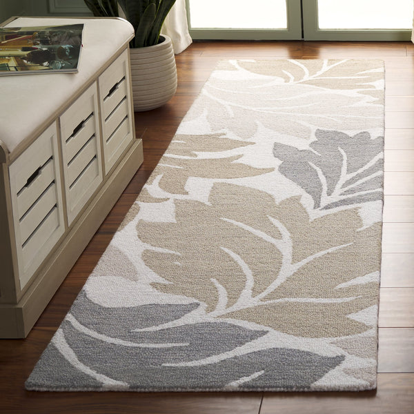 Safavieh Jardin Handtufted Runner Area Rug - Luxurious Wool & Cotton Blend For Elegant Home Décor Ivory ,Brown 80% Wool & 20% Cotton Jar402t-28