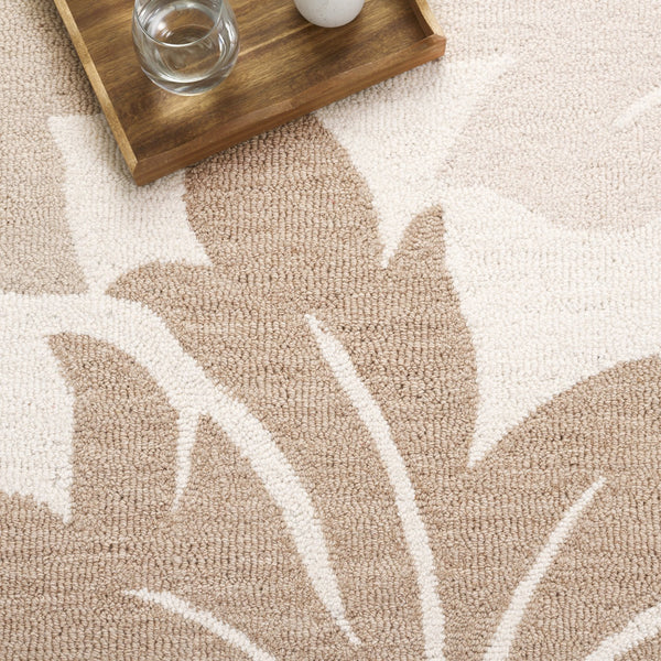 Safavieh Jardin Handtufted Runner Area Rug - Luxurious Wool & Cotton Blend For Elegant Home Décor Ivory ,Brown 80% Wool & 20% Cotton Jar402t-5