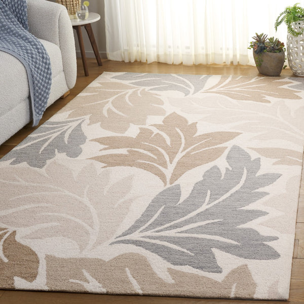 Safavieh Jardin Exquisite Hand-tufted Area Rug In Elegant Ivory And Grey For Timeless Home Decor Style Ivory ,Brown 80% Wool & 20% Cotton Jar402t-6
