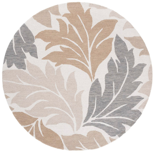 Safavieh Jardin Exquisite Hand-tufted Area Rug In Elegant Ivory And Grey For Timeless Home Decor Style Ivory ,Brown 80% Wool & 20% Cotton Jar402t-6