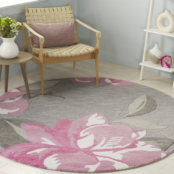 Safavieh Jardin Luxurious Handtufted Area Rug In Elegant Ivory And Beige – Enhance Your Home's Style Today! Grey ,Pink 80% Wool & 20% Cotton Jar403u-6r