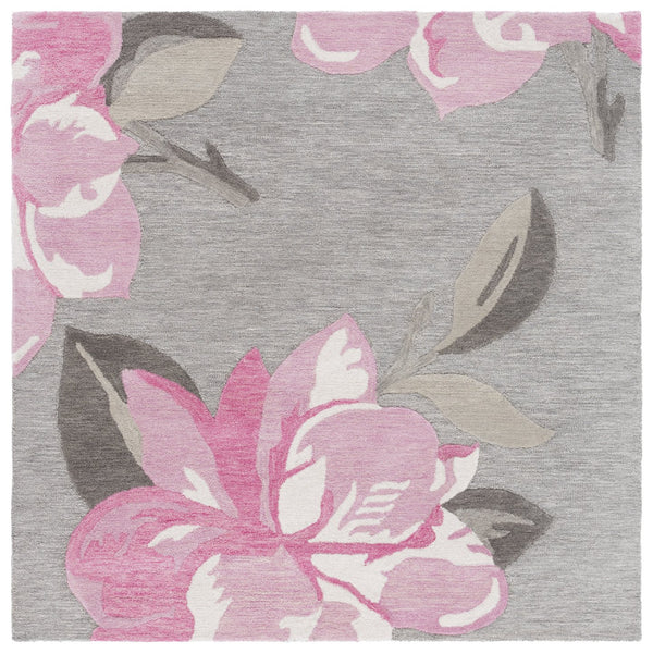 Safavieh Jardin Luxurious Handtufted Area Rug In Elegant Ivory And Beige – Enhance Your Home's Style Today! Grey ,Pink 80% Wool & 20% Cotton Jar403u-6sq