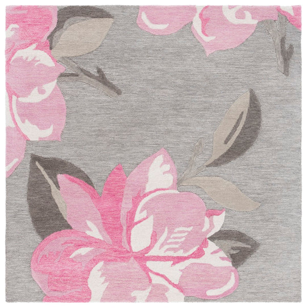 Safavieh Jardin Hand-tufted Area Rug In Ivory And Beige – Elegant Wool-cotton Blend For Timeless Decor Grey ,Pink 80% Wool & 20% Cotton Jar403u-6