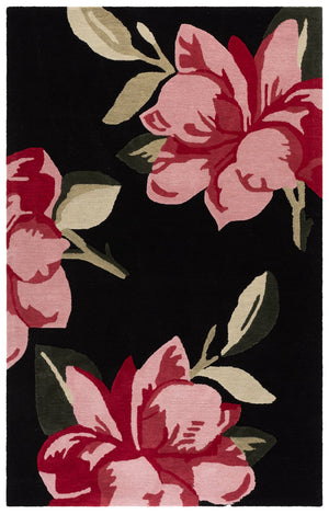 Safavieh Jardin Luxurious Handtufted Area Rug In Elegant Ivory And Beige – Enhance Your Home's Style Today! Black ,Pink 80% Wool & 20% Cotton Jar403z-5