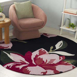 Safavieh Jardin Luxurious Handtufted Area Rug In Elegant Ivory And Beige – Enhance Your Home's Style Today! Black ,Pink 80% Wool & 20% Cotton Jar403z-6r