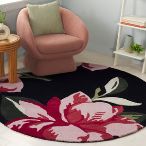 Safavieh Jardin Hand-tufted Area Rug In Ivory And Beige – Elegant Wool-cotton Blend For Timeless Decor Black ,Pink 80% Wool & 20% Cotton Jar403z-9