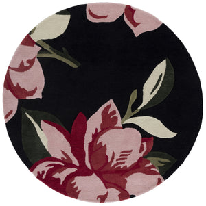 Safavieh Jardin Luxurious Handtufted Area Rug In Elegant Ivory And Beige – Enhance Your Home's Style Today! Black ,Pink 80% Wool & 20% Cotton Jar403z-6r