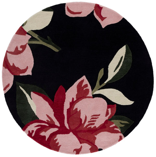 Safavieh Jardin Hand-tufted Area Rug In Ivory And Beige – Elegant Wool-cotton Blend For Timeless Decor Black ,Pink 80% Wool & 20% Cotton Jar403z-9