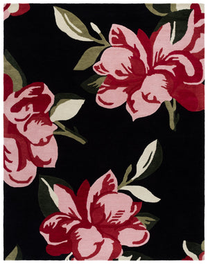 Safavieh Jardin Luxurious Handtufted Area Rug In Elegant Ivory And Beige – Enhance Your Home's Style Today! Black ,Pink 80% Wool & 20% Cotton Jar403z-8
