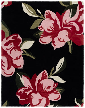 Safavieh Jardin Hand-tufted Area Rug In Ivory And Beige – Elegant Wool-cotton Blend For Timeless Decor Black ,Pink 80% Wool & 20% Cotton Jar403z-9