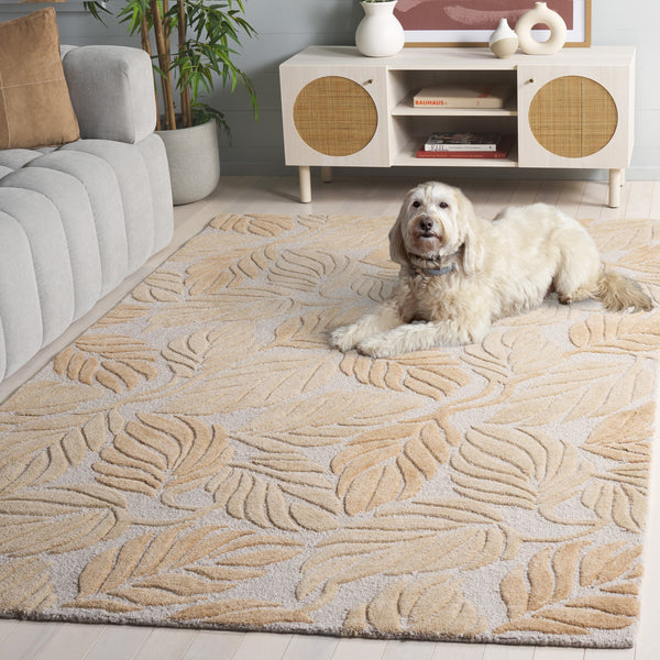 Safavieh Jardin Hand-Tufted Beige Wool-Cotton Rug — Low-Profile 3/8" Pile, Timeless Neutral Texture For Any Room 4'-0" x 6'-0" JAR425B-4