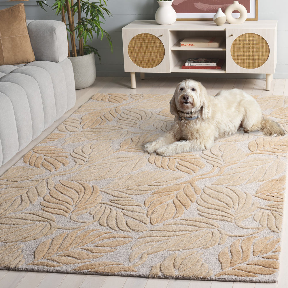 Safavieh Jardin Hand-Tufted Beige Wool-Cotton Rug — Low-Profile, Minimalist Texture For Warm, Versatile Rooms 6'-0" x 9'-0" JAR425B-6