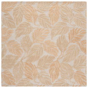 Safavieh Jardin Hand-Tufted Beige Area Rug — Wool-Cotton Blend, Low Pile Floral Motif For Cozy, Durable Style 6'-0" x 6'-0" JAR425B-6SQ