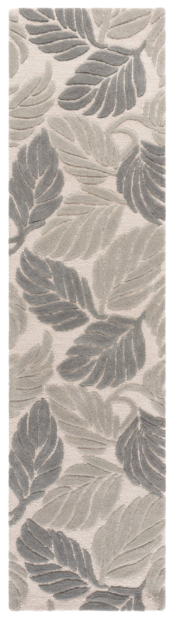 Safavieh Jardin Hand-Tufted Round Rug In Grey Ivory Floral-Tropical Motif — Wool-Cotton Blend, Low Pile Komfort 6'-0" x 6'-0" JAR425F-6R