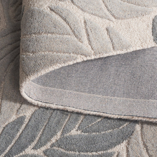 Safavieh Jardin Hand-Tufted Round Rug In Grey Ivory Floral-Tropical Motif — Wool-Cotton Blend, Low Pile Komfort 6'-0" x 6'-0" JAR425F-6R