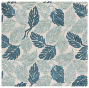 Safavieh Jardin Hand-Tufted Blue Ivory Area Rug — 80% Wool, Low-Profile Floral Motif For Modern Homes 6'-0" x 9'-0" JAR425M-6