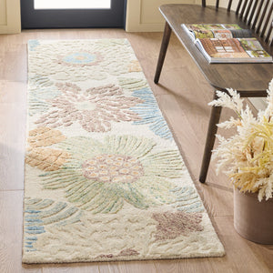 Safavieh Jardin Hand-Tufted Wool Rug In Warm Red And Blue Tones, 5/8" Low Pile Comfort For Living Rooms 6'-0" x 9'-0" JAR466Q-6