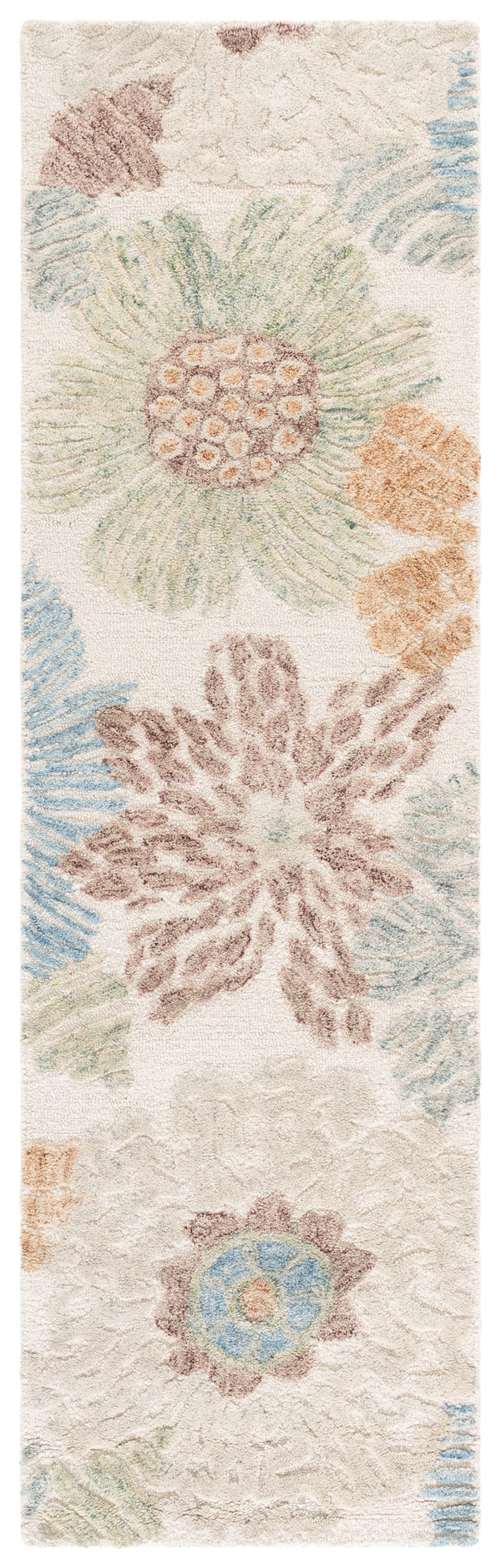 Safavieh Jardin Hand‑Tufted Round Rug In Rich Red & Blue – Wool‑Cotton Blend, Floral Boho Accent For Living Rooms 6'-0" x 6'-0" JAR466Q-6R