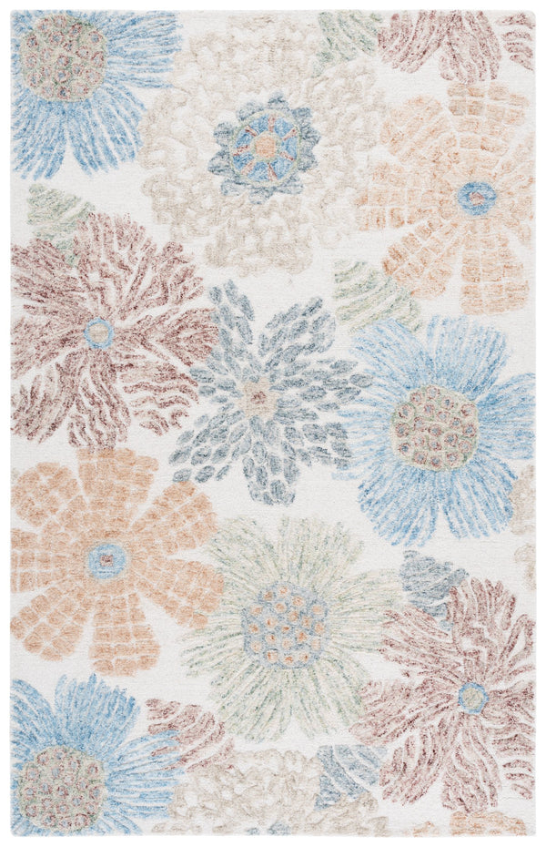 Safavieh Jardin Hand-Tufted Runner Rug In Vibrant Red And Blue — Wool-Cotton Blend, Plush 5/8" Pile, Indiancrafted 2'-3" x 8'-0" JAR466Q-28