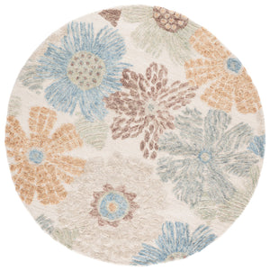 Safavieh Jardin Hand-Tufted Wool Rug In Warm Red And Blue Tones, 5/8" Low Pile Comfort For Living Rooms 6'-0" x 9'-0" JAR466Q-6