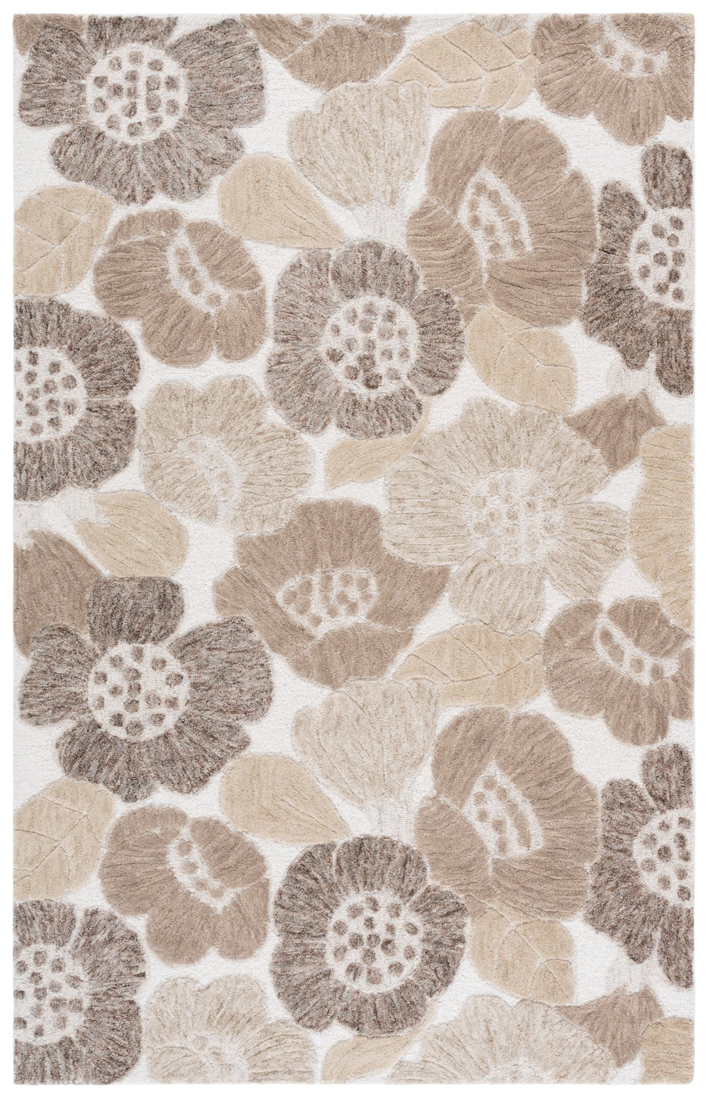 Safavieh Jardin Hand-Tufted Grey Ivory Area Rug — Wool-Cotton Blend, Low-Profile 5/8" Pile, Timeless Minimalist Look 3'-0" x 5'-0" JAR467F-3
