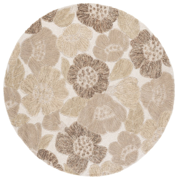 Safavieh Jardin Hand-Tufted Grey Ivory Area Rug — Wool-Cotton Blend, Low-Profile 5/8" Pile, Timeless Minimalist Look 3'-0" x 5'-0" JAR467F-3