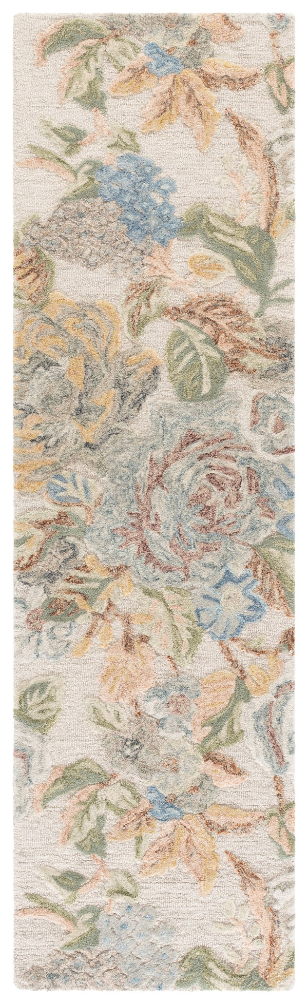 Safavieh Jardin Hand-Tufted Beige & Blue Floral Rug — Wool-Cotton Blend, Durable Low Pile, Timeless Elegance 5'-0" x 8'-0" JAR468B-5