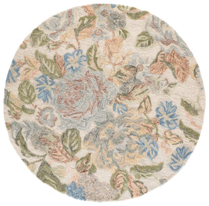 Safavieh Jardin Hand-Tufted Beige & Blue Wool-Cotton Rug, Low-Profile 8X10 Area Rug For Timeless Rooms 9'-0" x 12'-0" JAR468B-9