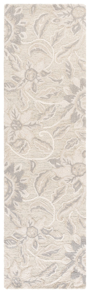 Safavieh Jardin Hand-Tufted Beige And Blue Wool-Cotton Rug, Subtle Floral Rectangular Motif For Living Spaces 3'-0" x 5'-0" JAR469B-3