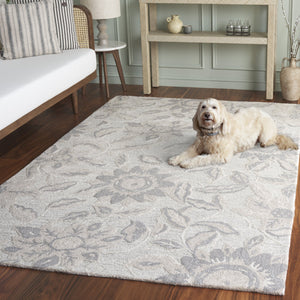Safavieh Jardin Hand-Tufted Wool-Cotton Rug | Beige & Soft Blue Palette, Plush Low-Profile Comfort For Living Spaces 8'-0" x 10'-0" JAR469B-8