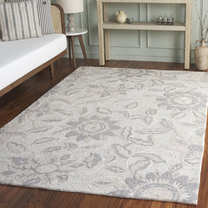 Safavieh Jardin Hand-Tufted Wool-Cotton Rug | Beige & Soft Blue Palette, Plush Low-Profile Comfort For Living Spaces 8'-0" x 10'-0" JAR469B-8