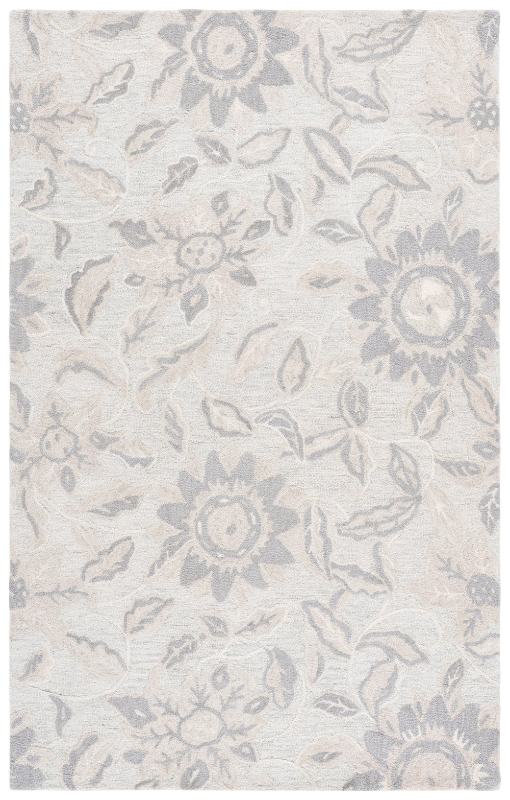 Safavieh Jardin Hand-Tufted Beige And Blue Runner Rug — Wool-Cotton Blend, Low Pile Elegance For Hallways 2'-3" x 8'-0" JAR469B-28