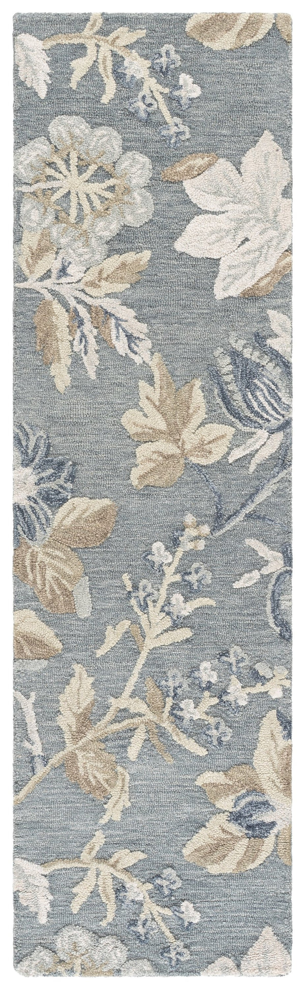 Safavieh Jardin Hand‑Tufted Wool‑Cotton Square Rug In Soothing Blue & Beige Floral Motif, Durable Luxury 6'-0" x 6'-0" JAR470M-6SQ