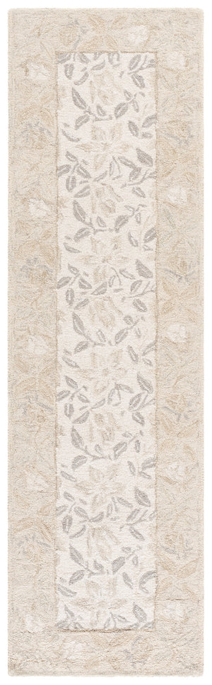 Safavieh Jardin Hand‑Tufted Ivory & Grey Wool Rug — Soft 80% Wool/20% Cotton, Floral Motif, Durable Craftsmanship 9'-0" x 12'-0" JAR471F-9