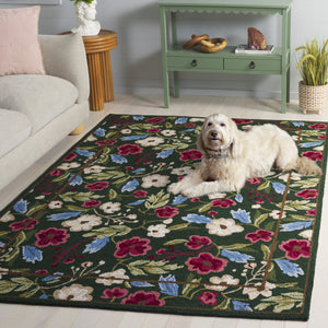 Safavieh Jardin Hand-Tufted Floral-Traditional Rug In Green & Red — Low-Profile Durable Accent For Small Spaces 3'-0" x 5'-0" JAR472Y-3