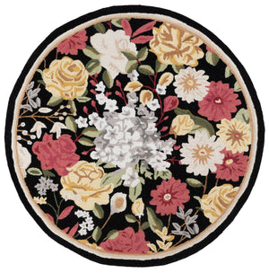 Safavieh Jardin Hand‑Tufted Black And Red Area Rug — Striking Floral‑Friendly Design, Durable Soft Blend 6'-0" x 9'-0" JAR473Z-6